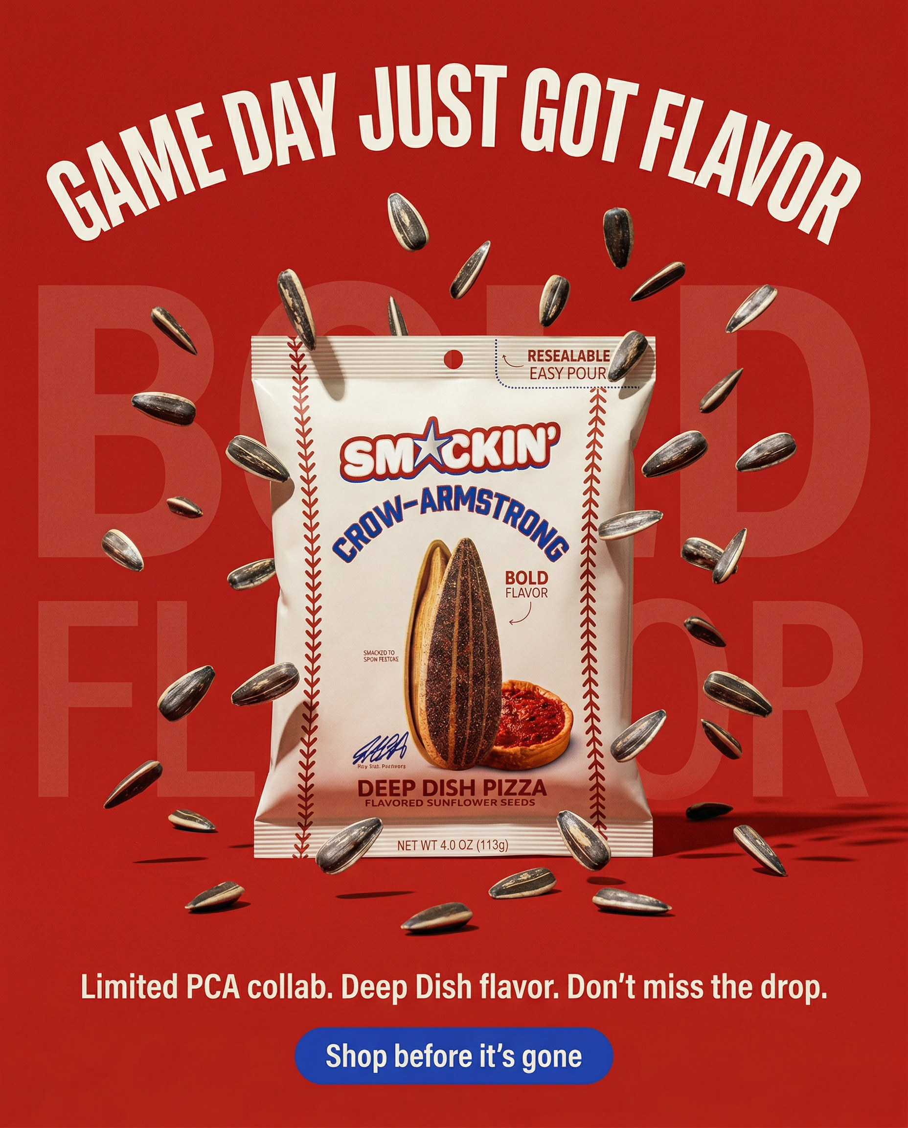 SMACKIN' Sunflower Seeds static ad creative