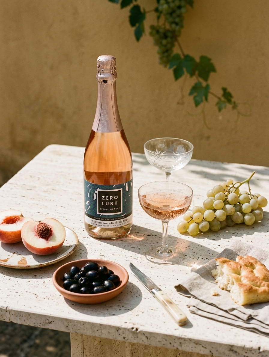 Zero Lush Sparkling Rosé Mediterranean table styling